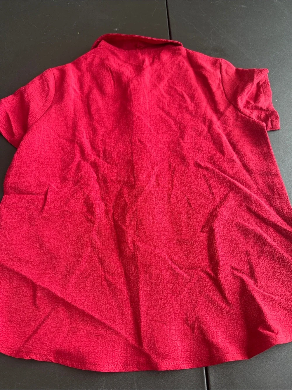 Men's Short Sleeve Button-Up Shirt - Red
